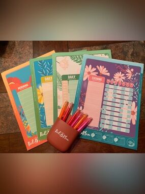 Floral Morning, Daily & Evening “Peel & Plan” Chore/Schedule Chart set